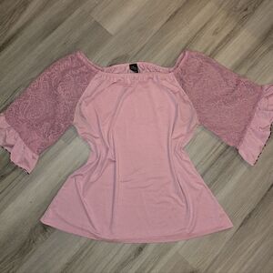 WinWin Pink Lace Sleeve Tunic